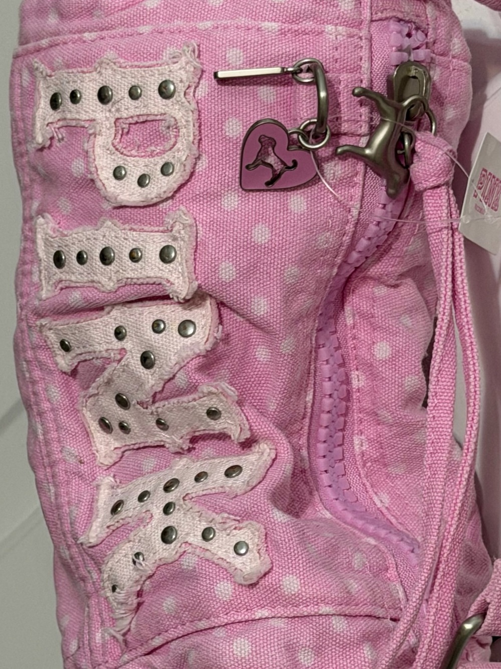 Victoria's Secret PINK Canvas Rolled Duffle Shoulder Bag in pink denim - Picture 7 of 12